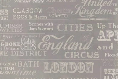 Ideco Home Very British Retro Typography Lettering Words Wallpapers