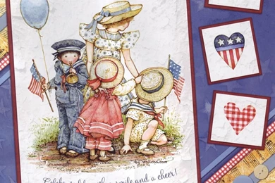 Holly Hobbie Cute Little Girl Hand painted Wallpapers