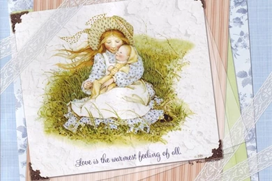 Holly Hobbie Cute Little Girl Hand painted Wallpapers