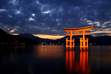 Water Japan Shrine Wallpapers   (