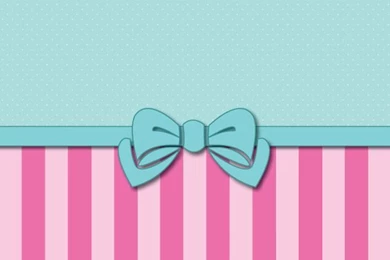 Green And Pink Stripes And Bow Wallpapers