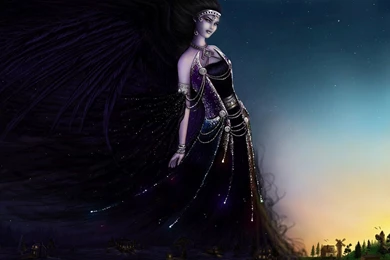 Black Angel Goddess Widescreen Wallpapers