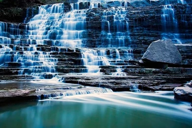 Nature Mystical Waterfall Scene iPad Wallpapers Download