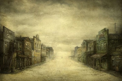 Gallery For   Western Town Drawing