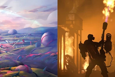 Combined Two Of My Favorite Pyro Wallpapers Into A Single, Dual ...