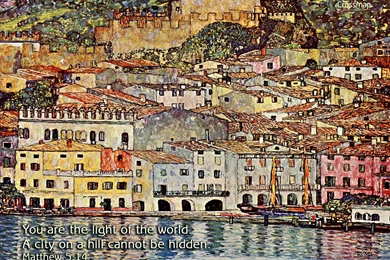 A City On A Hill (Gustav Klimt "City Malcesine Am ...
