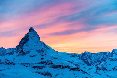 Alps Switzerland Italy Matterhorn Mountain Evening Sunset Sky ...