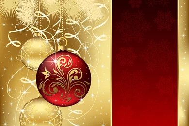 Beautiful Christmas Ball Backgrounds Vector Free Vector / 4Vector