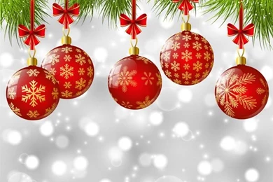 Red Snowflake Christmas Balls Backgrounds   Backgrounds Free Download