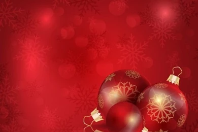Realistic Christmas Balls On A Red Backgrounds Vector