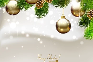 Beautiful Christmas Ball Backgrounds 03 Vector Free Vector / 4Vector