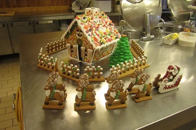 Gingerbread House With Santa And Reindeer By LizzyLix On DeviantArt