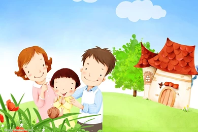 High Resolution Cartoon Illustraion Of Family Love 1600x1200 NO.21 ...