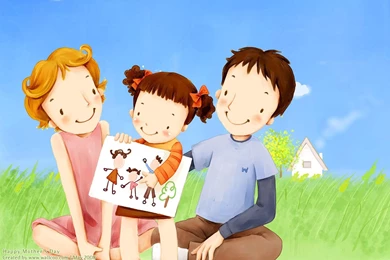 High Resolution Cartoon Illustraion Of Family Love 1600x1200 NO.1 ...