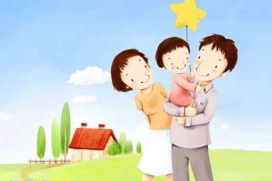High Resolution Cartoon Illustraion Of Family Love 1600x1200 NO.5 ...