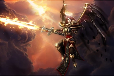 Angels Clouds Wings Sun Halo League Of Legends Elite Kayle Swords ...