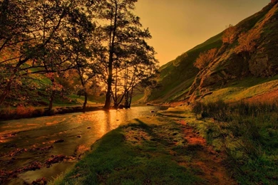 Mountains Landscapes Nature Trees Shadows Lighting Evening Beams ...