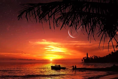 Beach Sunset Landscape 8 HD Wallpapers