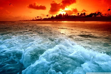 Tropical Beach Sunset HD Desktop Wallpapers : High Definition ...