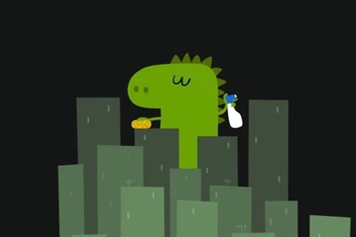 Cute Dinosaur Wandering In Cities