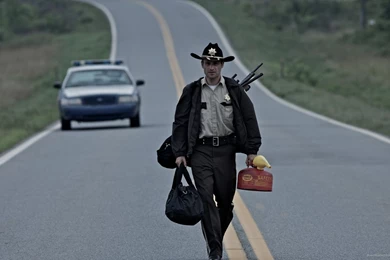 Download 1920x1080 The Walking Dead Sheriff Walking On The Road ...