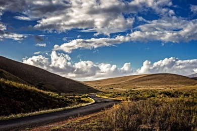Fuzzy Clouds Above The Road Wallpapers   Nature Wallpapers