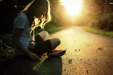 Lonely Girl On The Road Wallpapers   Photography Wallpapers