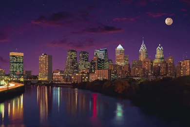 Philadelphia City Night Lights Wallpapers   1600x1200   263253