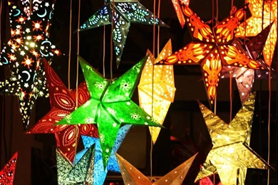 Coloful Flashing Star Christmas Decorations   Christmas Wallpapers
