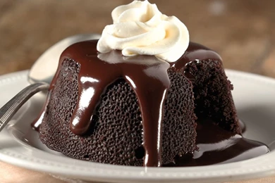 Chocolate Cake With Vanilla Ice Cream Wallpaper.