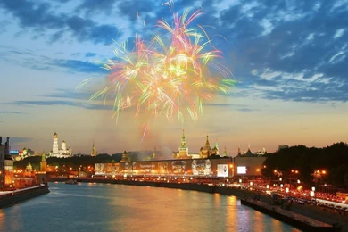 1600x900 Firework Moscow Wallpapers