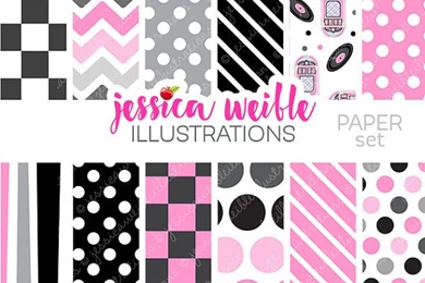 50s Sock Hop Cute Digital Paper Backgrounds For Commercial Or ...