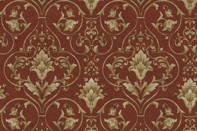 WALLPAPER SAMPLE Red And Gold Victorian Scroll