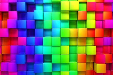 Download Wallpapers 1680x1050 Blocks, Rainbow, 3d Graphics ...
