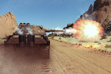 Wallpapers World Of Tanks Tanks Fire Firing PzKpfw V Panther Games ...