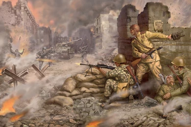 War Art Tank Panther Town The Germans Soviet Union HD Wallpapers