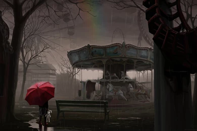 Child With Toy Rabbit And Old Carousel Painting 1920x1200.jpg