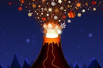 Christmas Volcano iPhone 4s Wallpapers Download