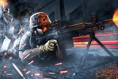 Battlefield Warrior Soldier Military Explosion Fire Flame Weapon ...