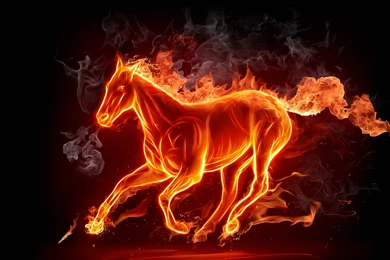 2560x1600 Glowing Fire Horse Wallpapers