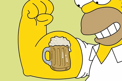Homer Simpson Drooling Beer   Wallpaper.