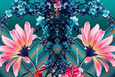 Blue Turquoise Pink Tropical Flowers Botanical Art Iphone Phone ...