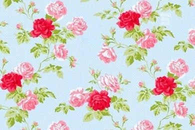 Pretty Rose Pattern On Blue