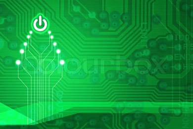 Abstract Christmas Electronic Tree On A Dark Green Backgrounds ...