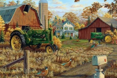 Farms: Rustic Farm Autumn Barns Tractors Farmhouse John Deere ...