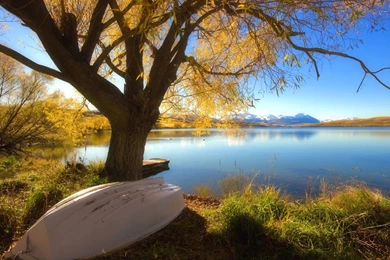 Download The Boating Autumn Lake Wallpaper, Boating Autumn Lake ...