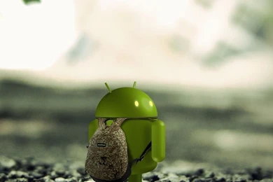 Download Wallpapers 2048x2048 Android, Robot, Backpack, Stones New ...