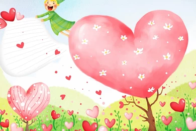 Download Wallpapers 3840x2400 Flowers, Hearts, Elf, Flight Ultra HD ...