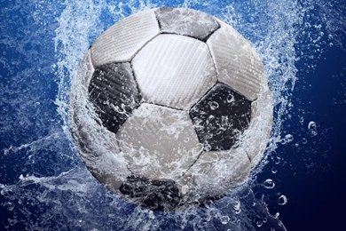 Download Water Splashed On A Soccer Ball Wallpapers For Samsung ...