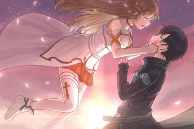 Two Anime Couple At Sunset Wallpapers   1680x1050   341741